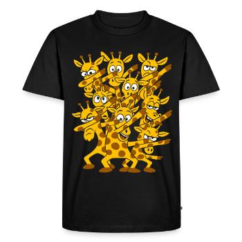 Dabbing Dancing Giraffes - Men's Premium Organic T-Shirt - black - Front - Nico (187cm)