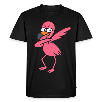 Dancing Flamingo Dabbing - Men's Premium Organic T-Shirt - black - Front - Nico (187cm)