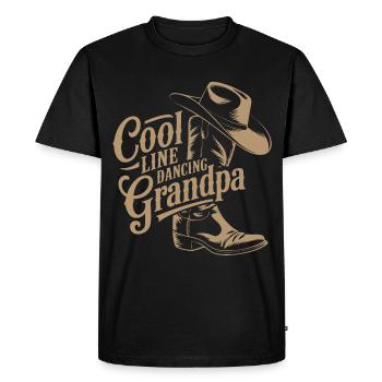 Danse en ligne décontractée de cow-boy avec grand-père qui dit - T-shirt Premium bio Homme - noir - Devant - Nico (187cm)
