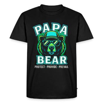 Papa Bear Trendy Sunglasses Hoodie Design - Men's Premium Organic T-Shirt - black - Front - Nico (187cm)