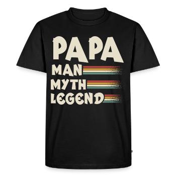 papa père - T-shirt Premium bio Homme - noir - Devant - Nico (187cm)