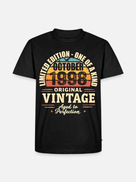 Retro October 1998 - birthday october 1998 - Men's Premium Organic T-Shirt - black