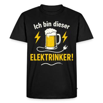 Elektrinker drôle électricien bière design - T-shirt Premium bio Homme - noir - Devant - Nico (187cm)