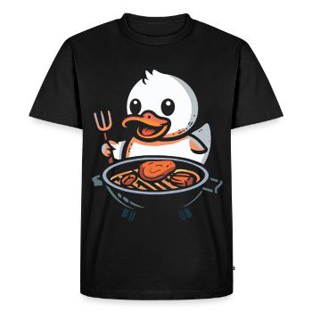 Grill Duck Rubber Duck Barbecue Grillades - T-shirt Premium bio Homme - noir - Devant - Nico (187cm)