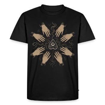 Motif mystique rituel des mains de sorcière de Samhain - T-shirt Premium bio Homme - noir - Devant - Nico (187cm)