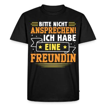 Malle PLEASE DO NOT SPEAK Funny - Men's Premium Organic T-Shirt - black - Front - Nico (187cm)