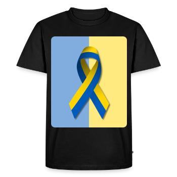 Paix pour l’Ukraine - T-shirt Premium bio Homme - noir - Devant - Nico (187cm)