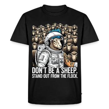Don't Be a Sheep - Astronaut Schaf Punk - Men's Premium Organic T-Shirt - black - Front - Nico (187cm)