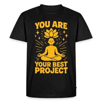 Vous êtes votre meilleur projet Mindfulness - T-shirt Premium bio Homme - noir - Devant - Nico (187cm)