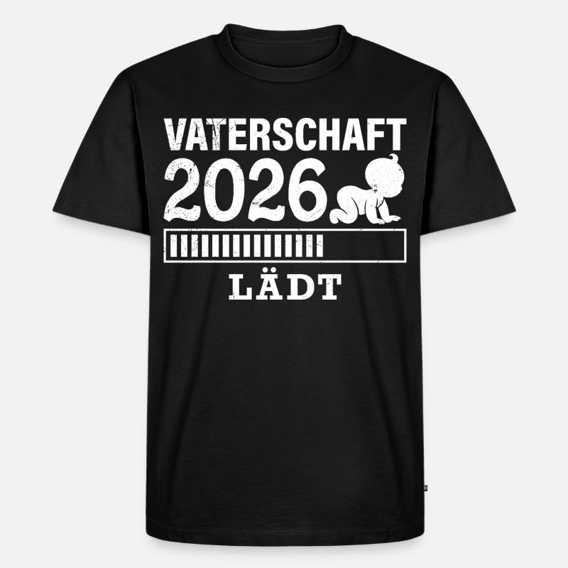 Werdender Papa VATERSCHAFT WIRD GELADEN 2026 - Männer Premium Bio T-Shirt - Schwarz