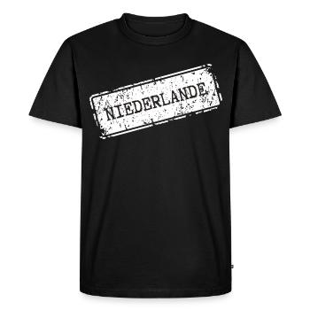 Pays-Bas Motif de voyage au look vintage - T-shirt Premium bio Homme - noir - Devant - Nico (187cm)