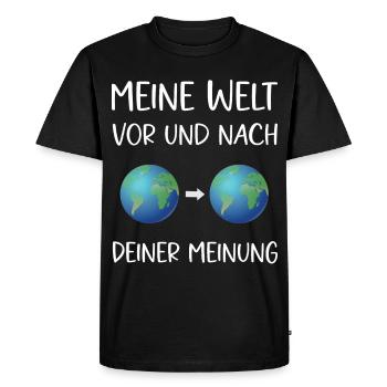 No matter my world before and after your opinion - Men's Premium Organic T-Shirt - black - Front - Nico (187cm)