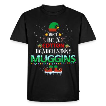 Noël Muggins à tête de coton - T-shirt Premium bio Homme - noir - Devant - Nico (187cm)