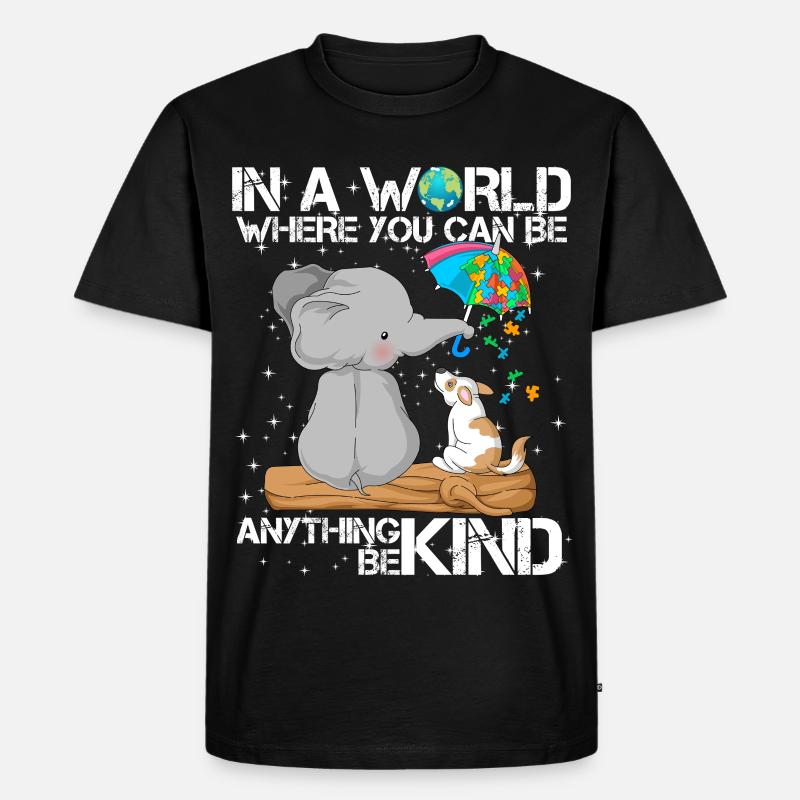 Autismus-Bewusstsein Elefant Hund - Männer Premium Bio T-Shirt - Schwarz