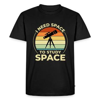 Besoin d'humour scientifique rétro sur le télescope spatial - T-shirt Premium bio Homme - noir - Devant - Nico (187cm)