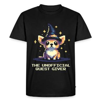 Chihuahua : donneur de quête non officiel | Chien - T-shirt Premium bio Homme - noir - Devant - Nico (187cm)