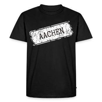 Aix-la-Chapelle - T-shirt Premium bio Homme - noir - Devant - Nico (187cm)