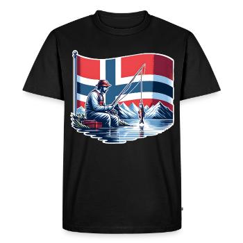 Norway Fishing Boat - Men's Premium Organic T-Shirt - black - Front - Nico (187cm)