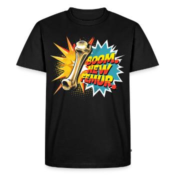 Leg fracture Broken thigh - Men's Premium Organic T-Shirt - black - Front - Nico (187cm)