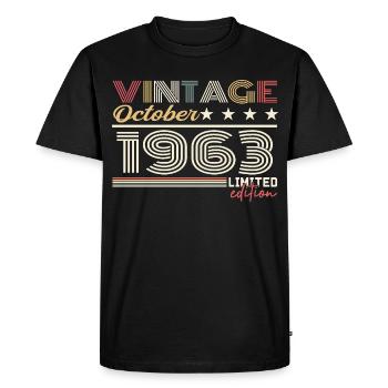 October 1963 Retro Anniversary 1963 October 1963 - Men's Premium Organic T-Shirt - black - Front - Nico (187cm)