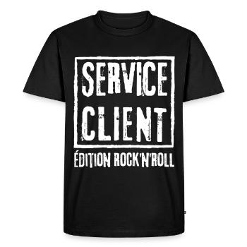 SERVICE CLIENT Edition Rock N Roll - T-shirt Premium bio Homme - noir - Devant - Nico (187cm)