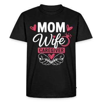 Mom Wife Care Heroine Heart Logo - Men's Premium Organic T-Shirt - black - Front - Nico (187cm)