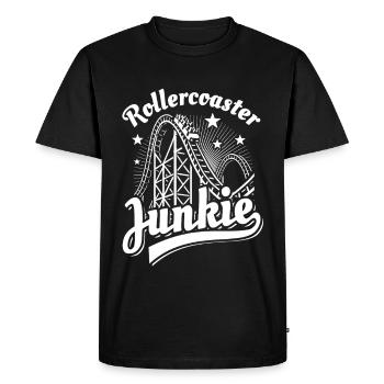 Rollercoaster Junkie - Roller Coaster - Loop - Men's Premium Organic T-Shirt - black - Front - Nico (187cm)