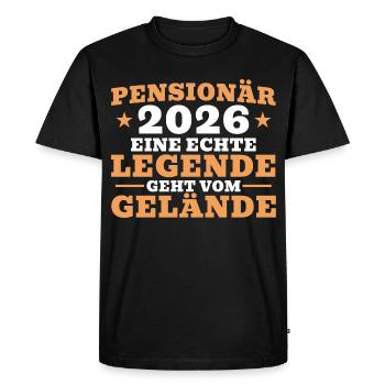 Retraité 2026 - Collègue retraité - T-shirt Premium bio Homme - noir - Devant - Nico (187cm)