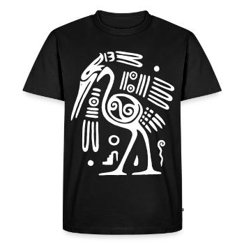 White totem bird - Men's Premium Organic T-Shirt - black - Front - Nico (187cm)