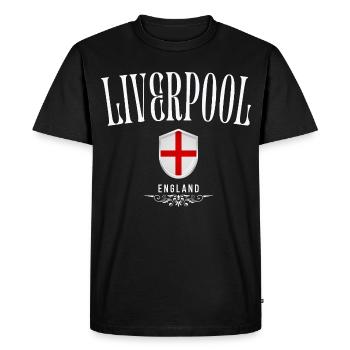 Liverpool England, elegant minimalist design - Men's Premium Organic T-Shirt - black - Front - Nico (187cm)