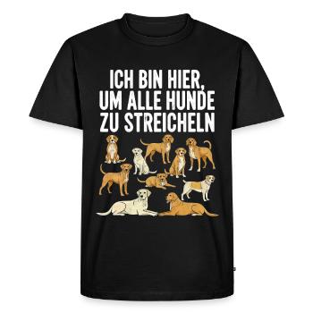 Motif de chien humoristique avec texte - T-shirt Premium bio Homme - noir - Devant - Nico (187cm)