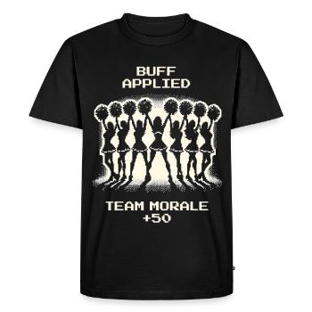 Moral de l’équipe +50 | Cheerleading - T-shirt Premium bio Homme - noir - Devant - Nico (187cm)