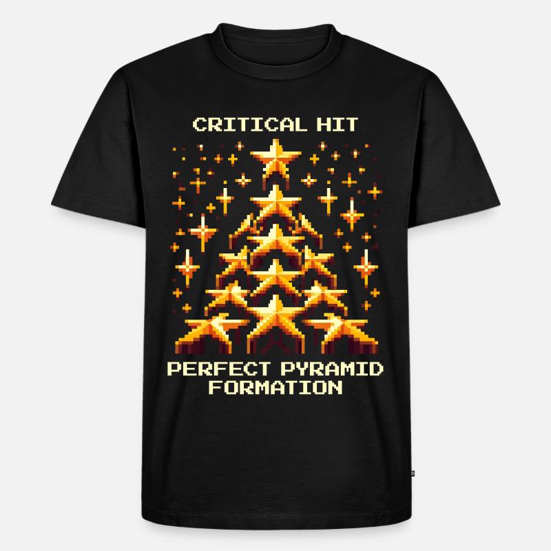 Kritischer Treffer: Top-Pyramide | Cheerleading - Männer Premium Bio T-Shirt - Schwarz