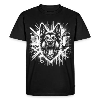 Style de graffiti agressif de berger allemand - T-shirt Premium bio Homme - noir - Devant - Nico (187cm)
