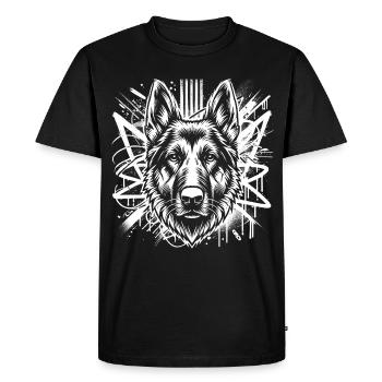 Graffiti Shepherd Dog in Street Art Style - Men's Premium Organic T-Shirt - black - Front - Nico (187cm)