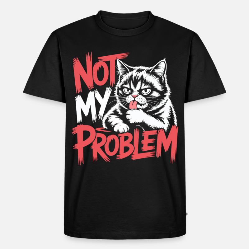Nicht meine Problemkatze - Männer Premium Bio T-Shirt - Schwarz