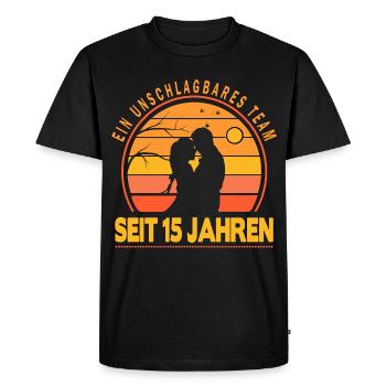 15 Jahre Unschlagbares Team Liebesgeschenk Paar - Männer Premium Bio T-Shirt - Schwarz - Vorne - Nico (187cm)