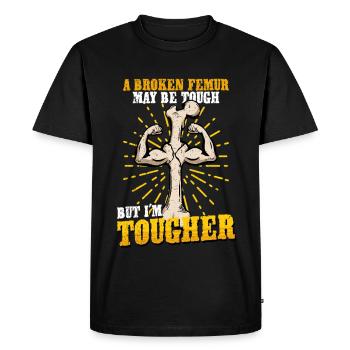 Leg fracture Broken thigh - Men's Premium Organic T-Shirt - black - Front - Nico (187cm)