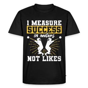 Shot Put I Measure Success In Meters Not Likes - Men's Premium Organic T-Shirt - black - Front - Nico (187cm)