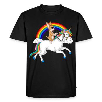 Balade Licorne Chihuahua - T-shirt Premium bio Homme - noir - Devant - Nico (187cm)