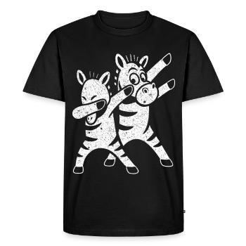 Funny Dancing Zebras Dabbing - Men's Premium Organic T-Shirt - black - Front - Nico (187cm)