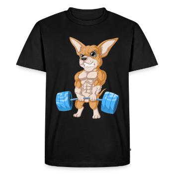 Haltérophilie Chihuahua - T-shirt Premium bio Homme - noir - Devant - Nico (187cm)