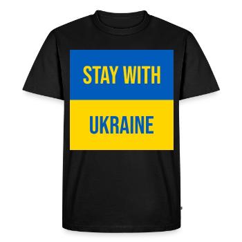 Restez avec la conception de l’insigne Ukraine - T-shirt Premium bio Homme - noir - Devant - Nico (187cm)