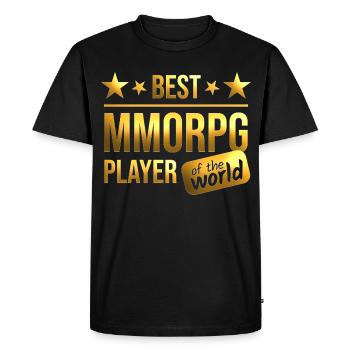 MMORPG - Men's Premium Organic T-Shirt - black - Front - Nico (187cm)