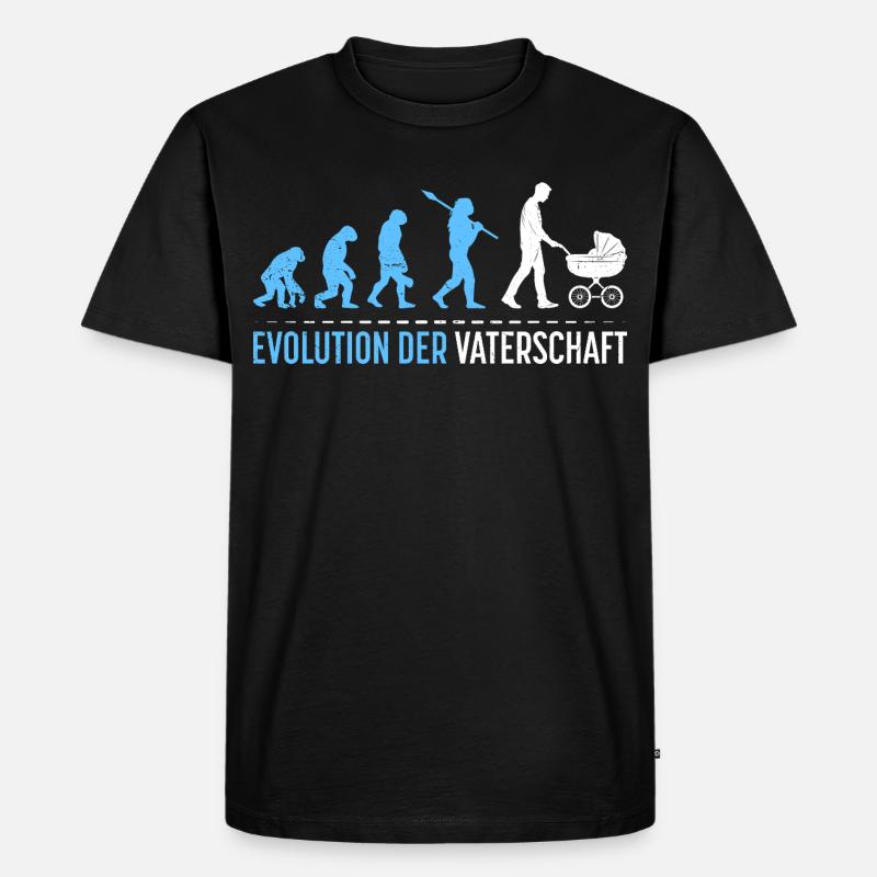 Werdender Vater EVOLUTION DER VATERSCHAFT Lustig - Männer Premium Bio T-Shirt - Schwarz