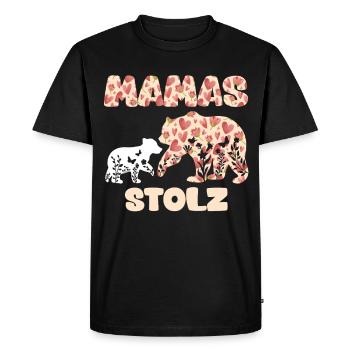 Future maman FIÈRE DE MAMAN Drôle - T-shirt Premium bio Homme - noir - Devant - Nico (187cm)
