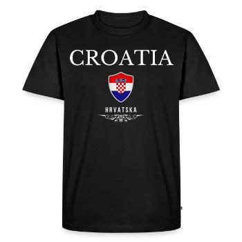 Patriote croate, né en Croatie - T-shirt Premium bio Homme - noir - Devant - Nico (187cm)