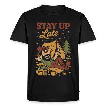 Drôle de camping camping-car ciel étoilé - T-shirt Premium bio Homme - noir - Devant - Nico (187cm)