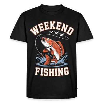 Weekend Fishing Splash T-shirt Design - Men's Premium Organic T-Shirt - black - Front - Nico (187cm)