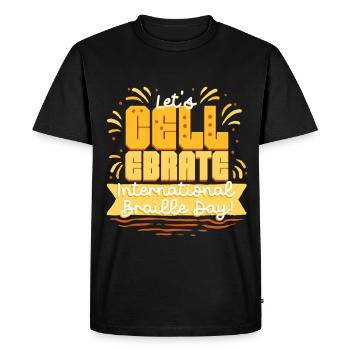 Professeur de braille Braille permet à Cell-Ebrate - T-shirt Premium bio Homme - noir - Devant - Nico (187cm)